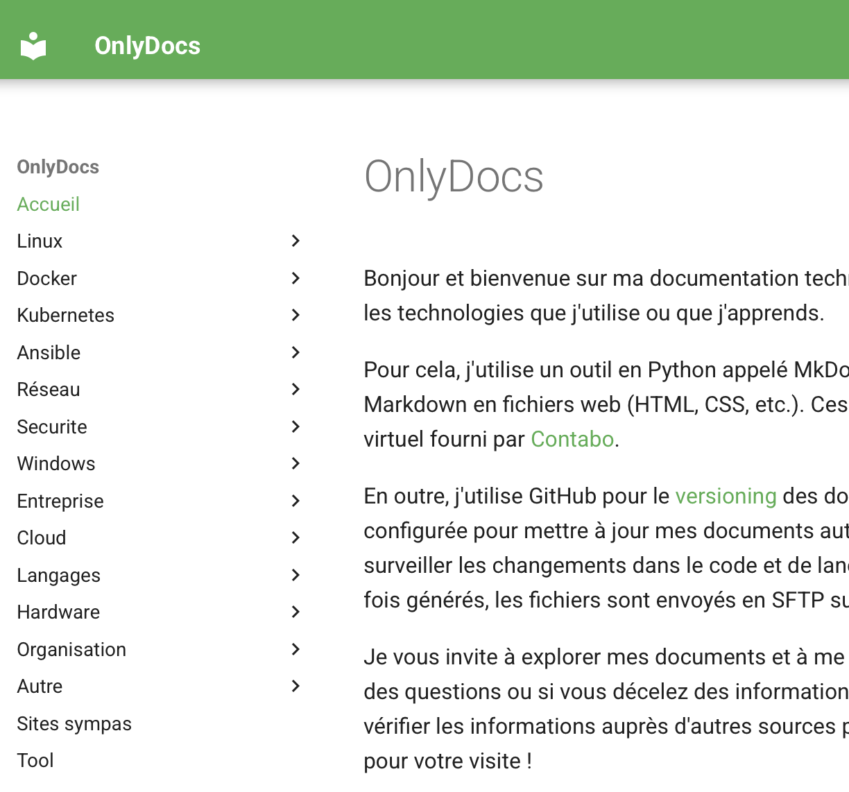 Documentation personnelle